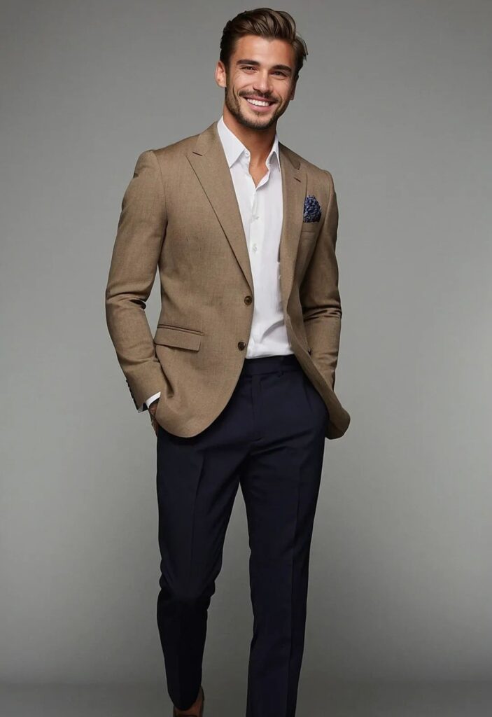 happy man in tailored suit